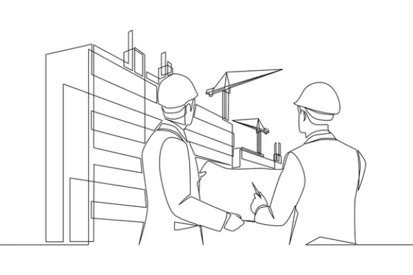 continuous-one-line-drawing-engineer-600nw-2536852851